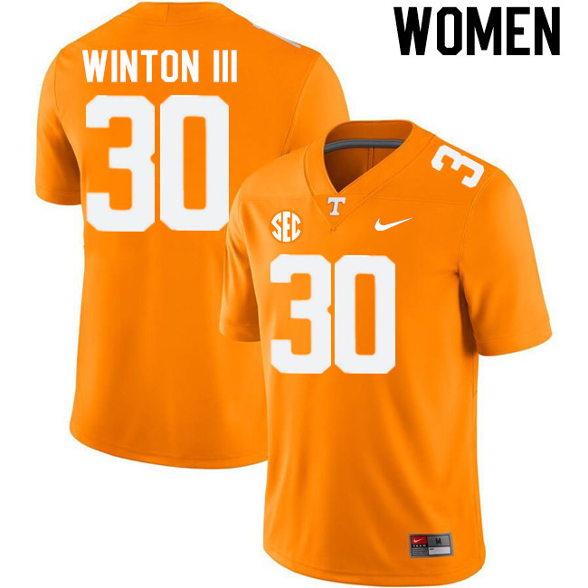 Women #30 Tommy Winton III Tennessee Volunteers College Football Jerseys Stitched-Orange